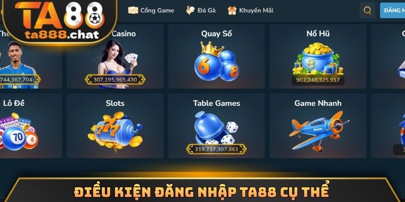 Điều kiện đăng nhập TA88 cụ thể